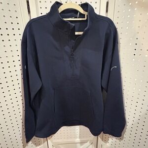 LEVELWEAR Ladies 1/4‎ Zip Pullover Navy Blue Performance Golf Top Size L